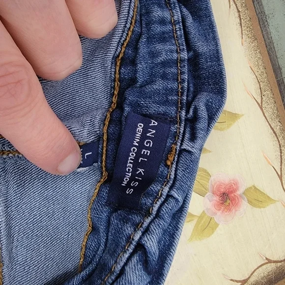 Angel Kiss Denim Paper Bag Mini Skirt Size L - Picture 3 of 3